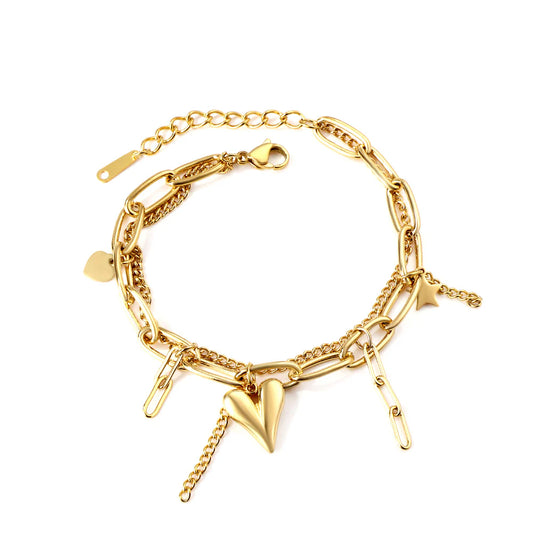 VM | Dubbele Armband met Hart & Ster