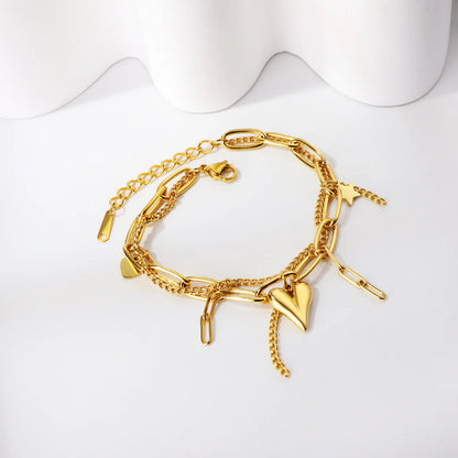 VM | Dubbele Armband met Hart & Ster