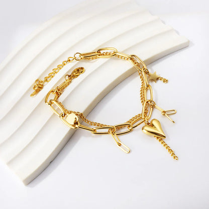 VM | Dubbele Armband met Hart & Ster