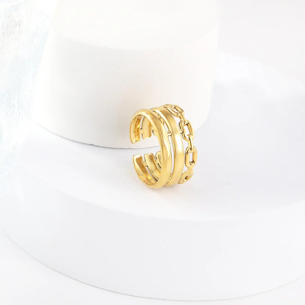 VM | Goudkleurige Chunky Ring